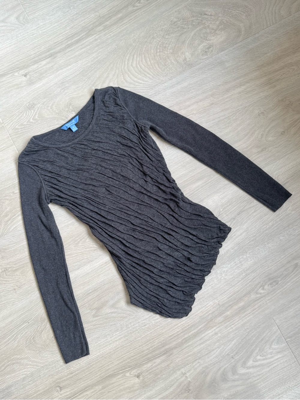 Simply Vera Vera Wang Charcoal Ruched Asymmetrical Tunic Top XS